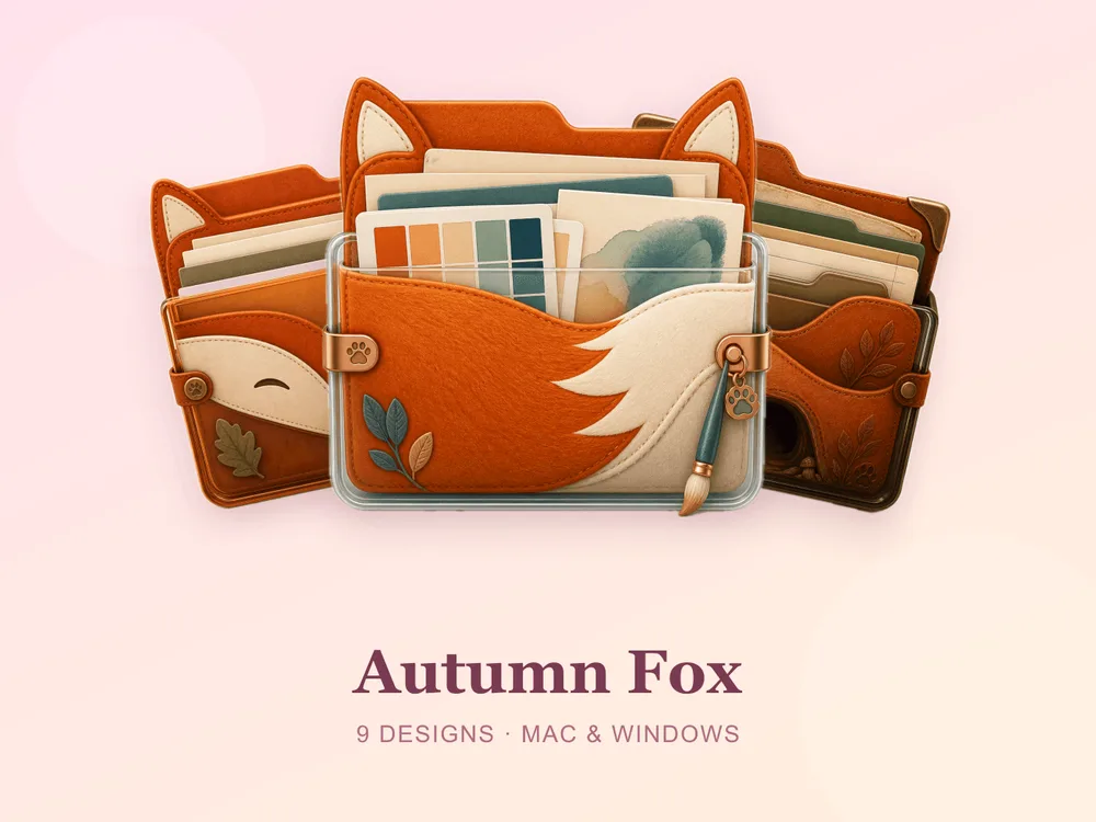 Autumn & Fall Aesthetic Folder Icons for Mac & Windows (2026)