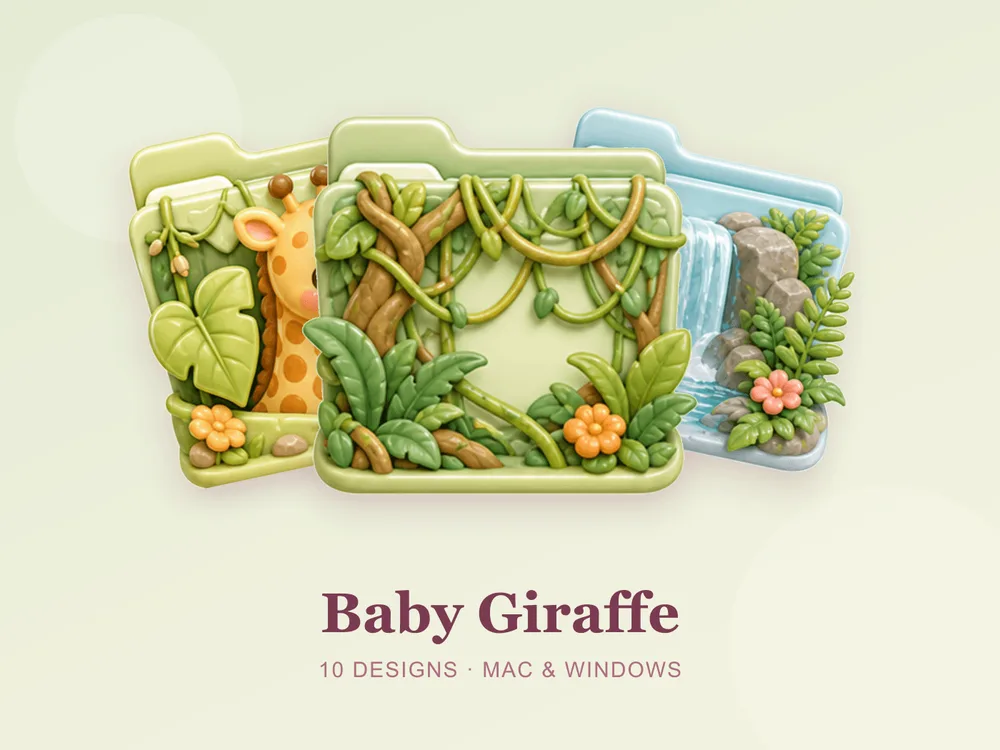 Baby Giraffe — folder icon skin for Mac and Windows