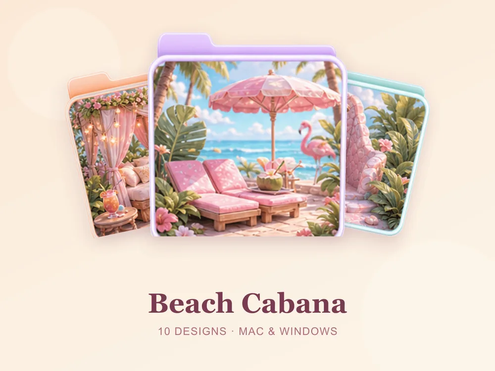 Beach Cabana — folder icon skin for Mac and Windows