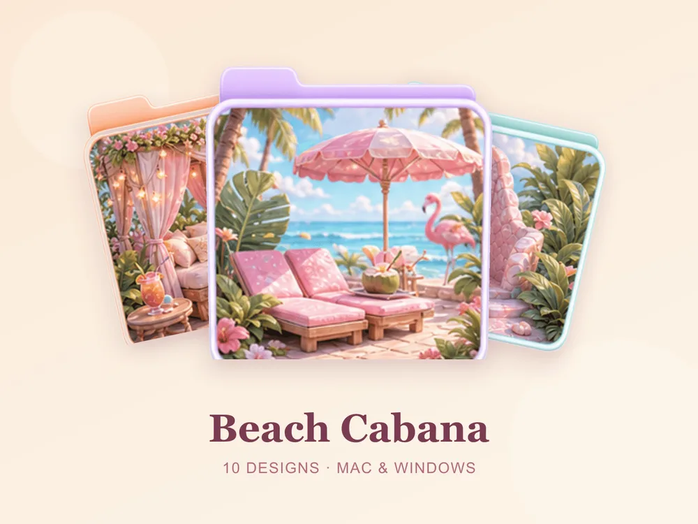 Beach Cabana — folder icon skin for Mac and Windows