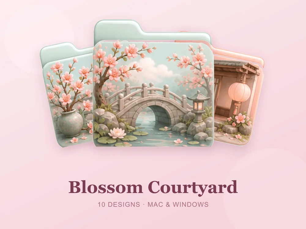 Blossom Courtyard — folder icon skin for Mac and Windows