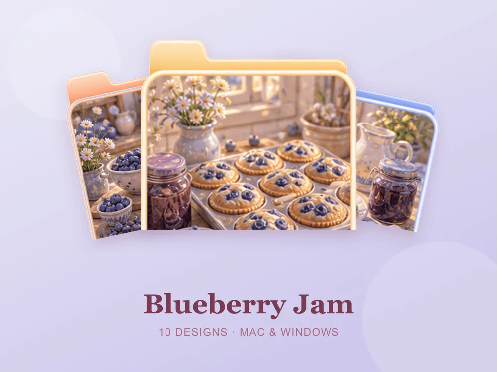 Blueberry Jam — folder icon skin for Mac and Windows