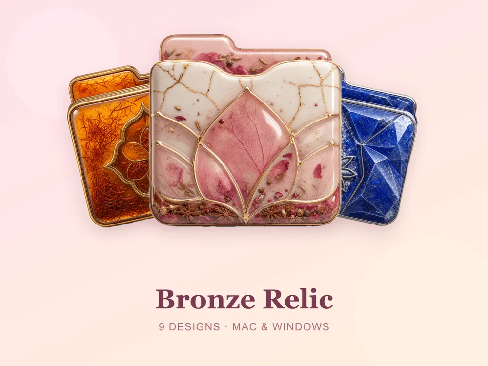 Bronze Relic — folder icon skin for Mac and Windows