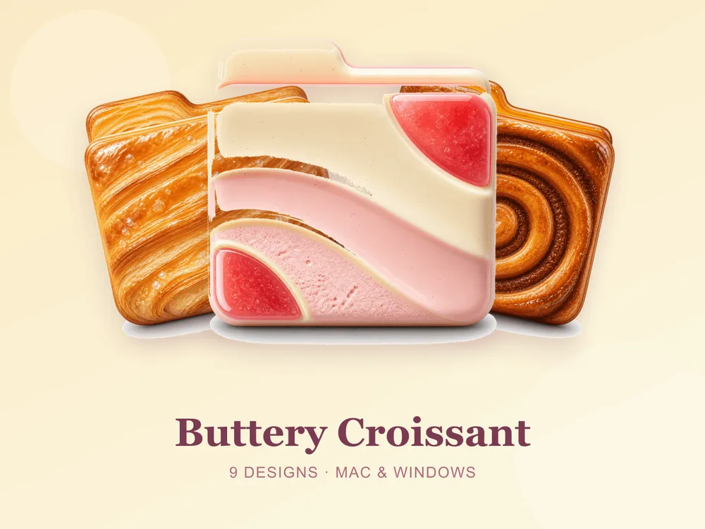 Buttery Croissant — folder icon skin for Mac and Windows