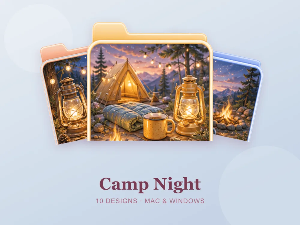 Camp Night — folder icon skin for Mac and Windows