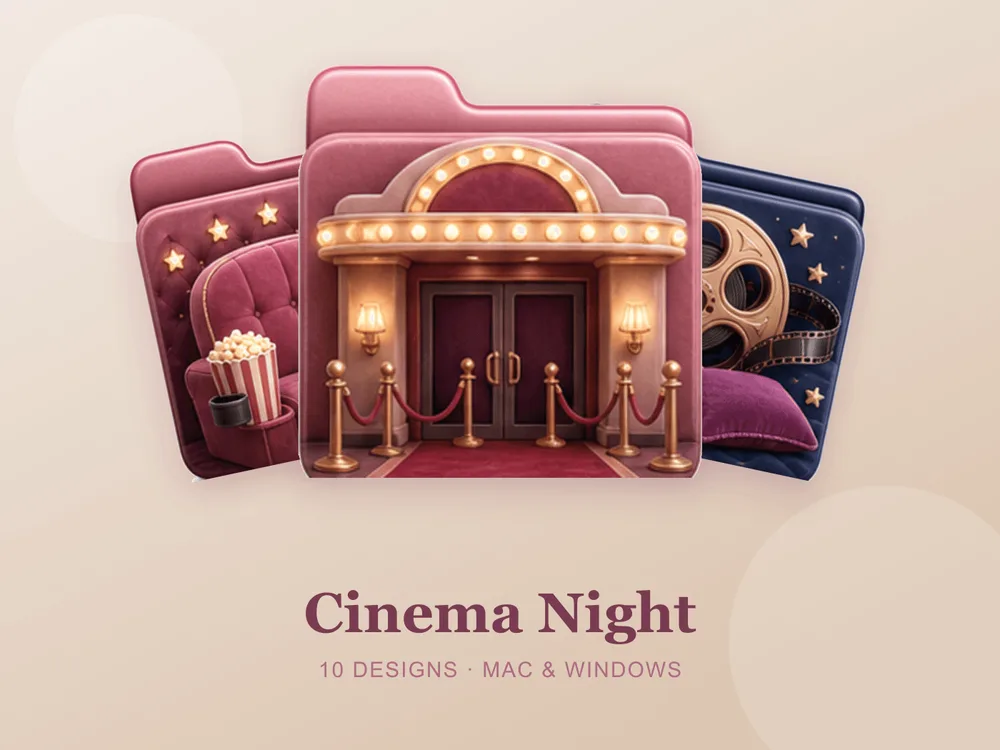 Cinema Night — folder icon skin for Mac and Windows