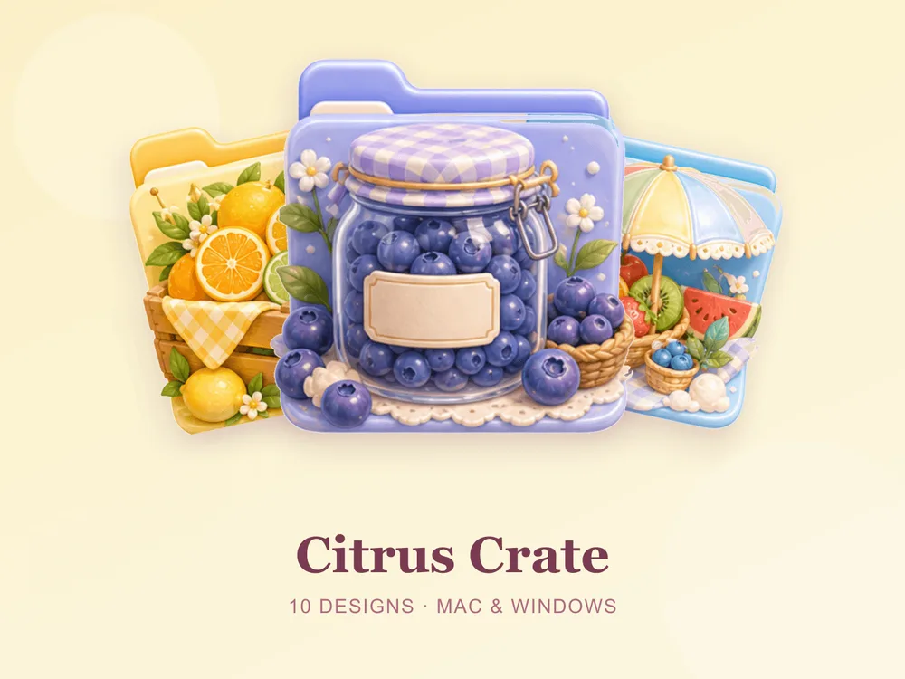 Citrus Crate — folder icon skin for Mac and Windows