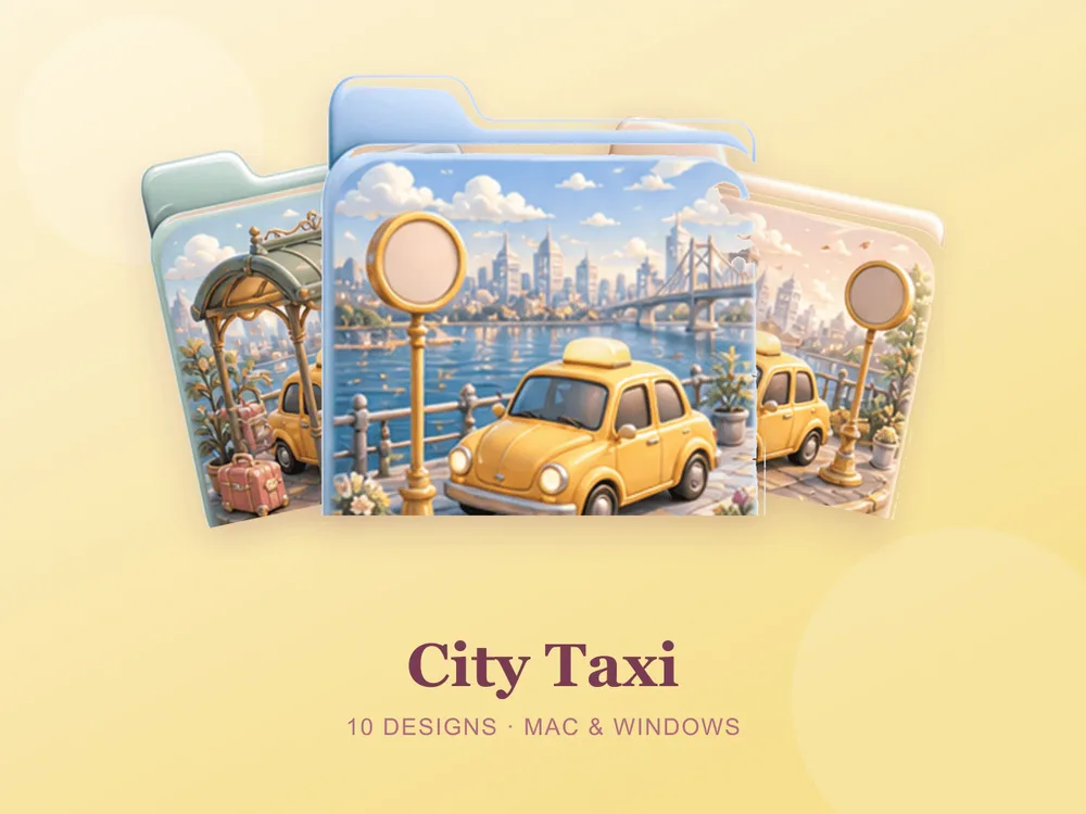 City Taxi — folder icon skin for Mac and Windows