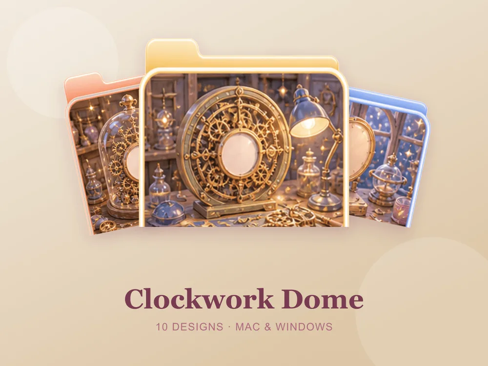 Clockwork Dome — folder icon skin for Mac and Windows