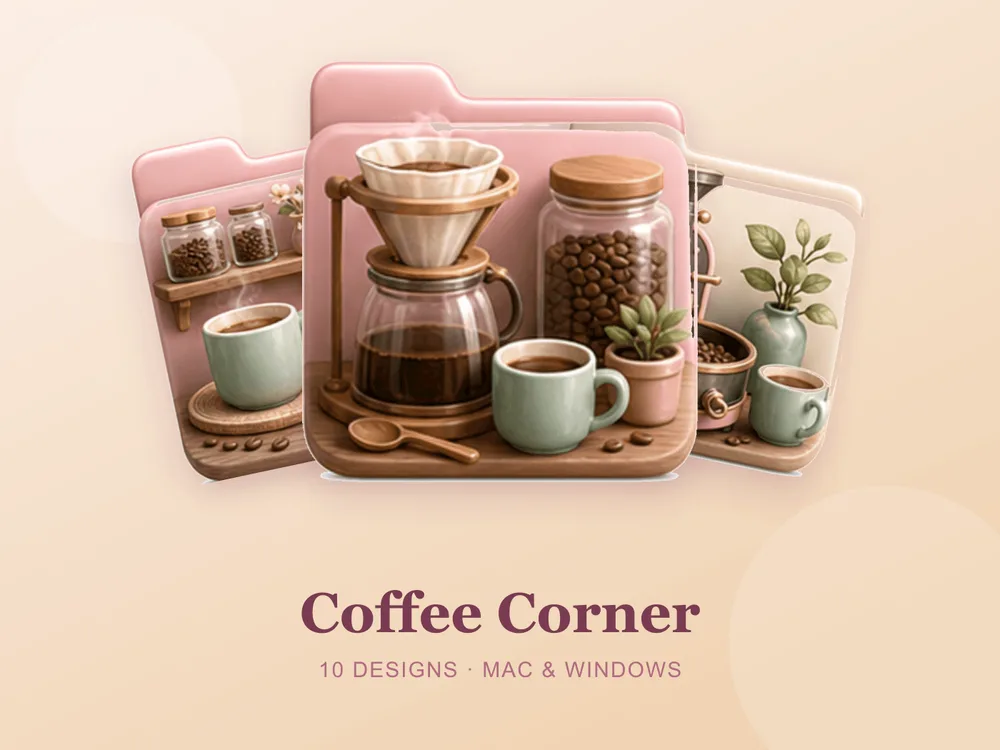 Coffee Corner — folder icon skin for Mac and Windows