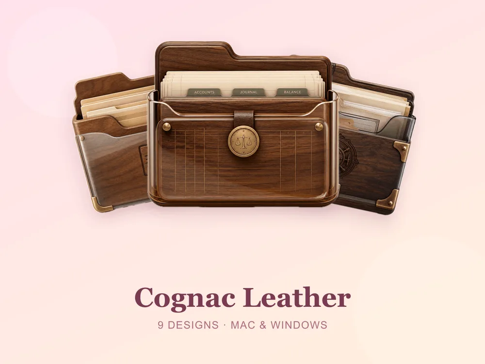 Cognac Leather — folder icon skin for Mac and Windows