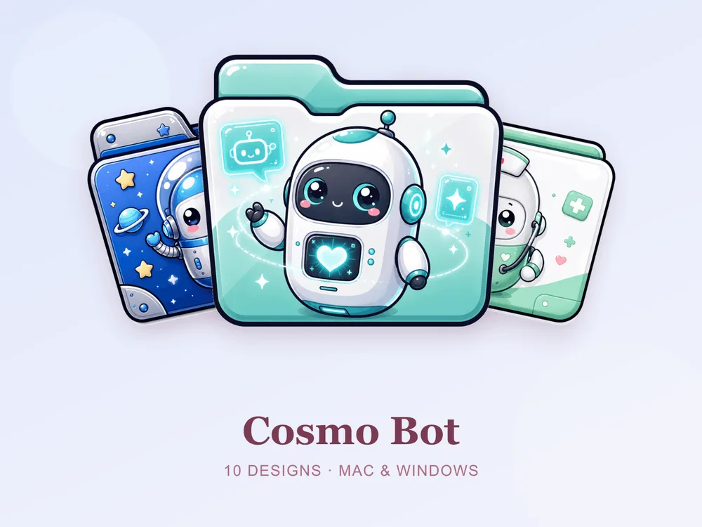 Cosmo Bot — folder icon skin for Mac and Windows