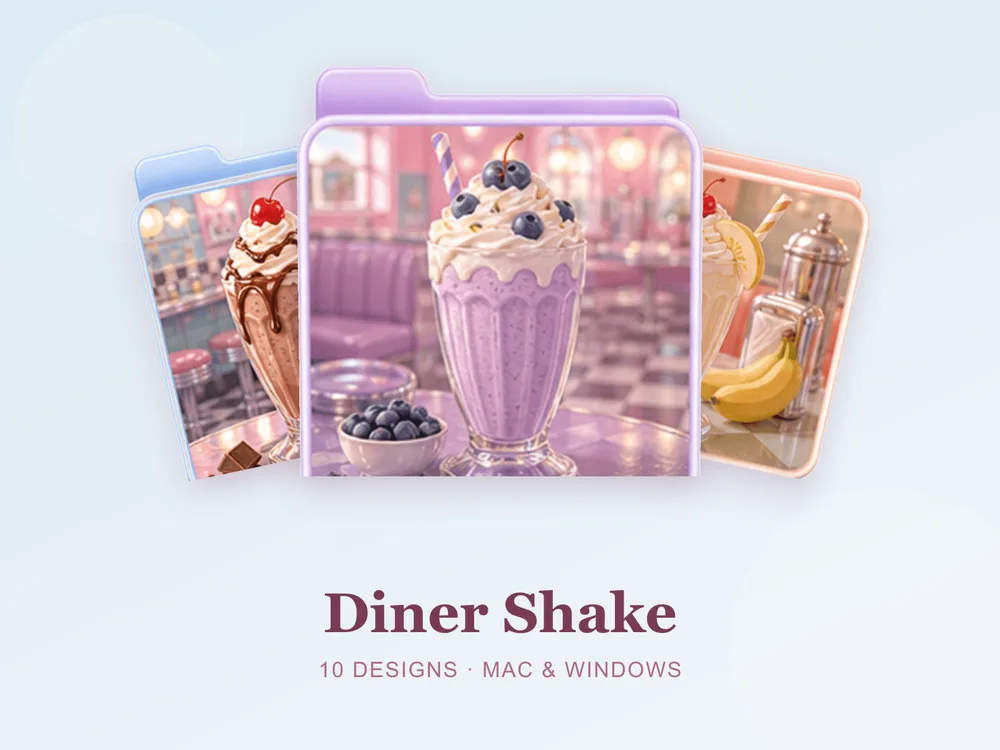 Diner Shake — folder icon skin for Mac and Windows