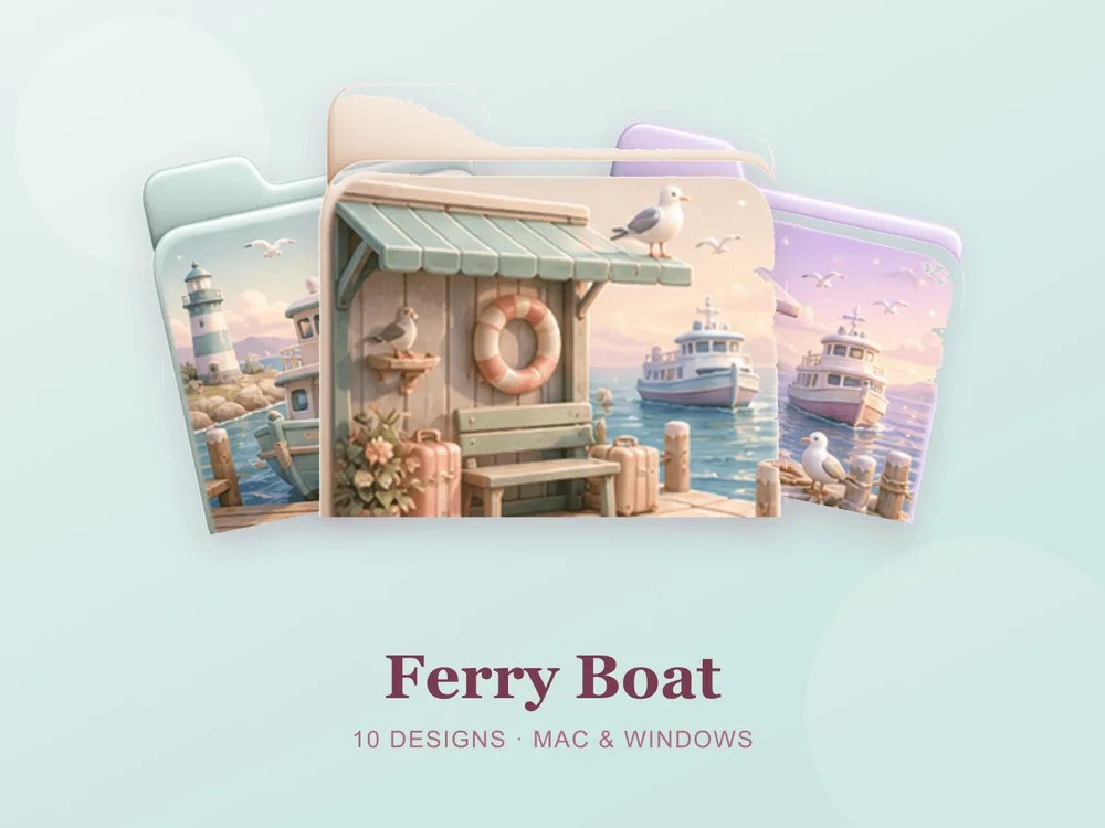 Ferry Boat — folder icon skin for Mac and Windows