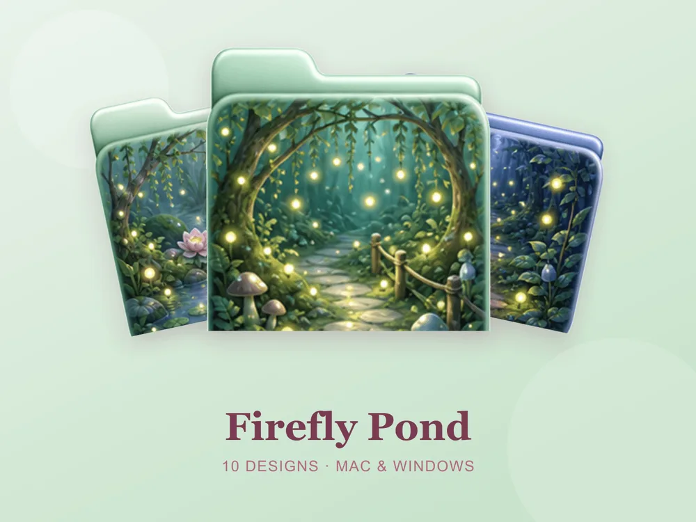 Firefly Pond — folder icon skin for Mac and Windows