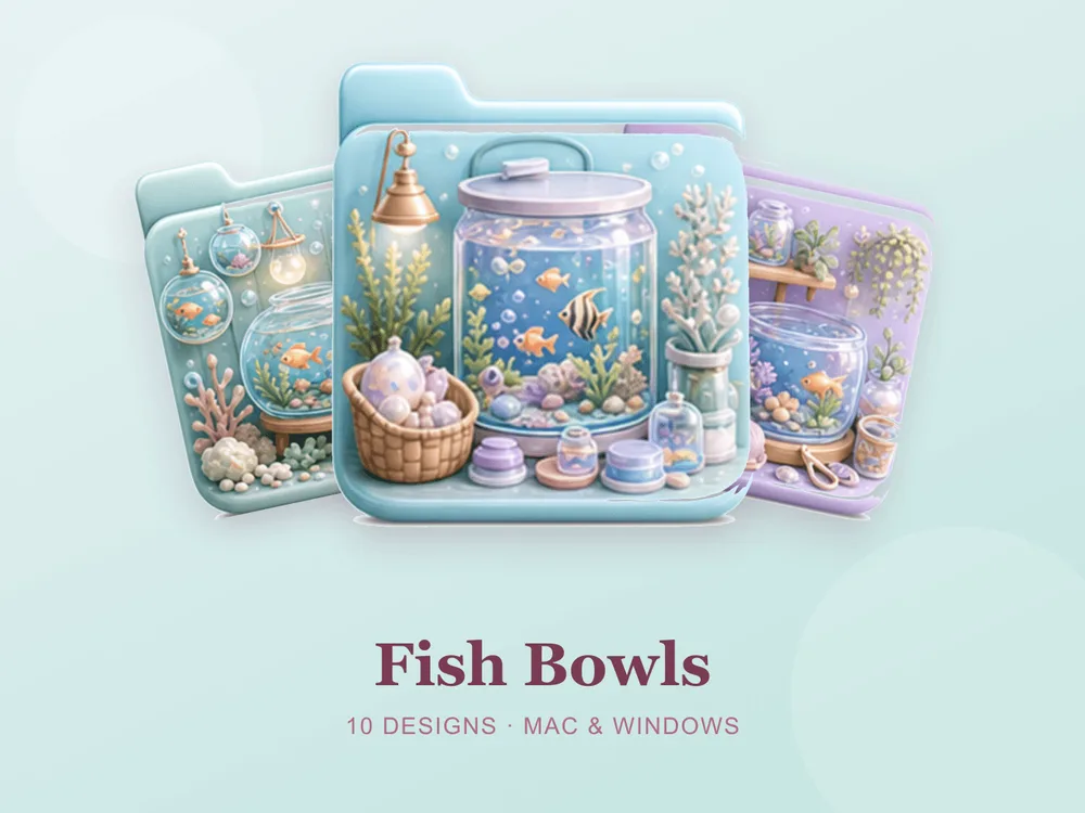 Fish Bowls — folder icon skin for Mac and Windows