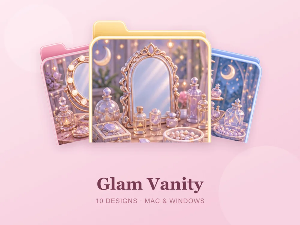 Glam Vanity — folder icon skin for Mac and Windows