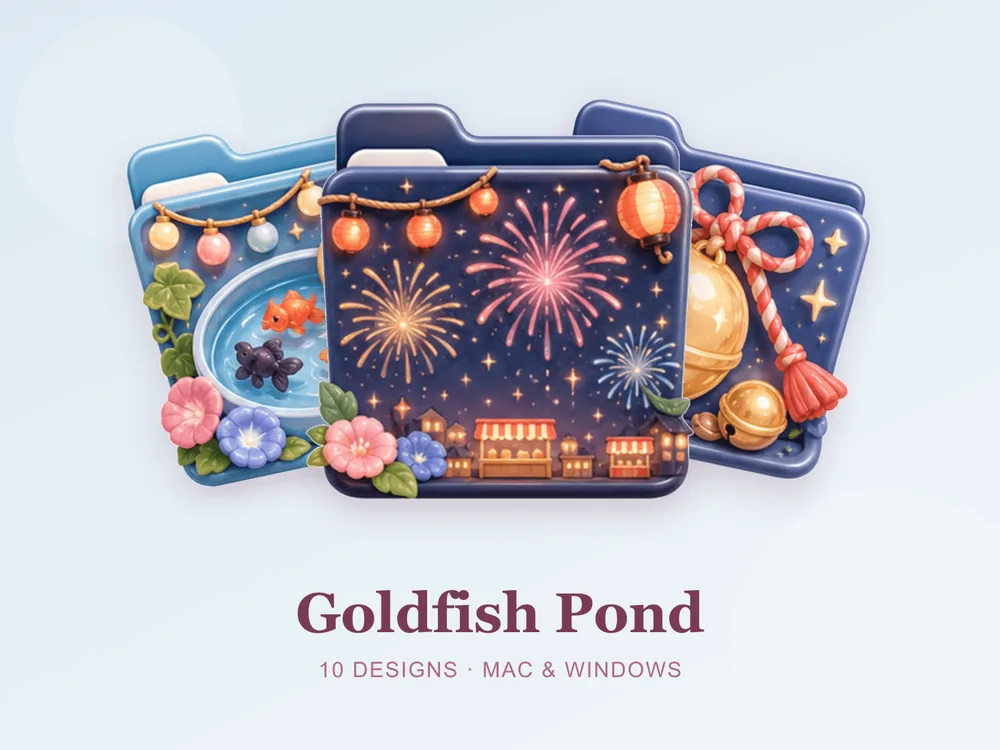 Goldfish Pond — folder icon skin for Mac and Windows