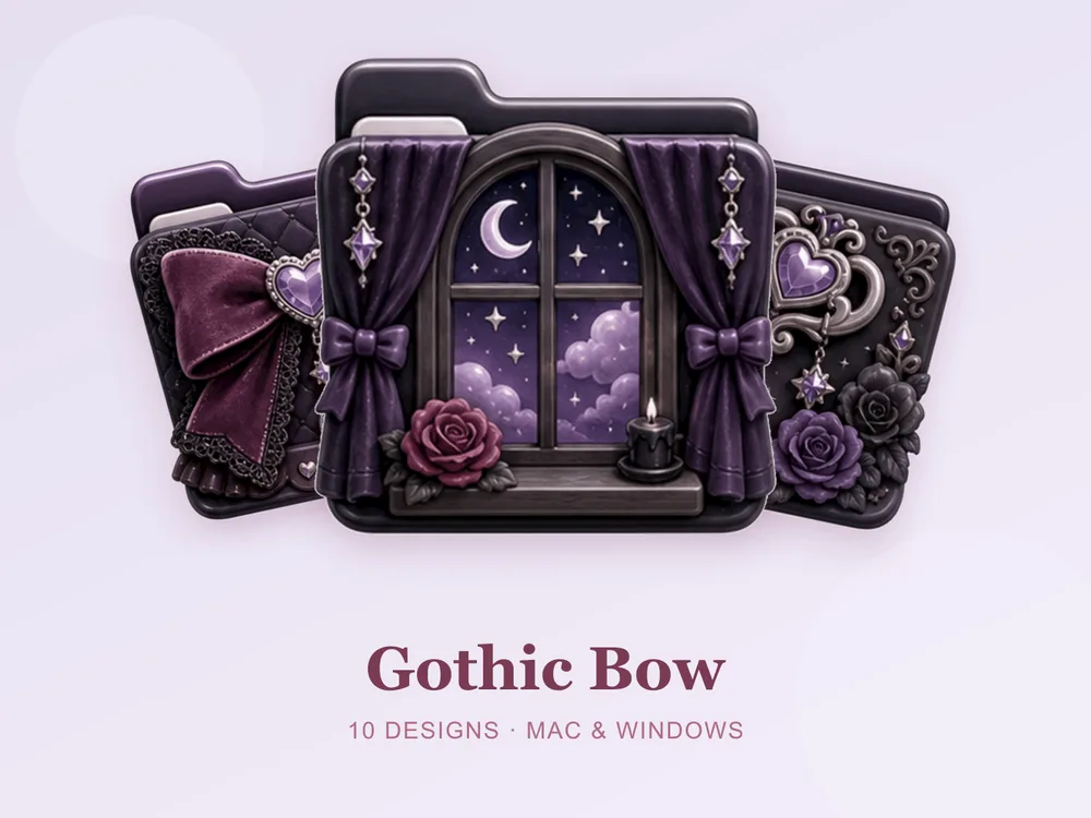 Gothic Bow — folder icon skin for Mac and Windows