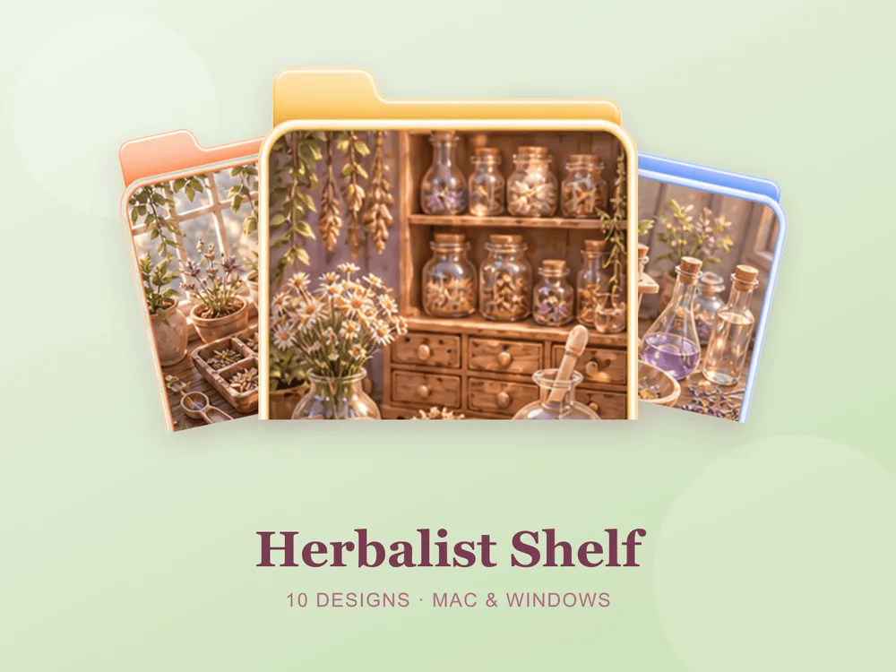 Herbalist Shelf — folder icon skin for Mac and Windows