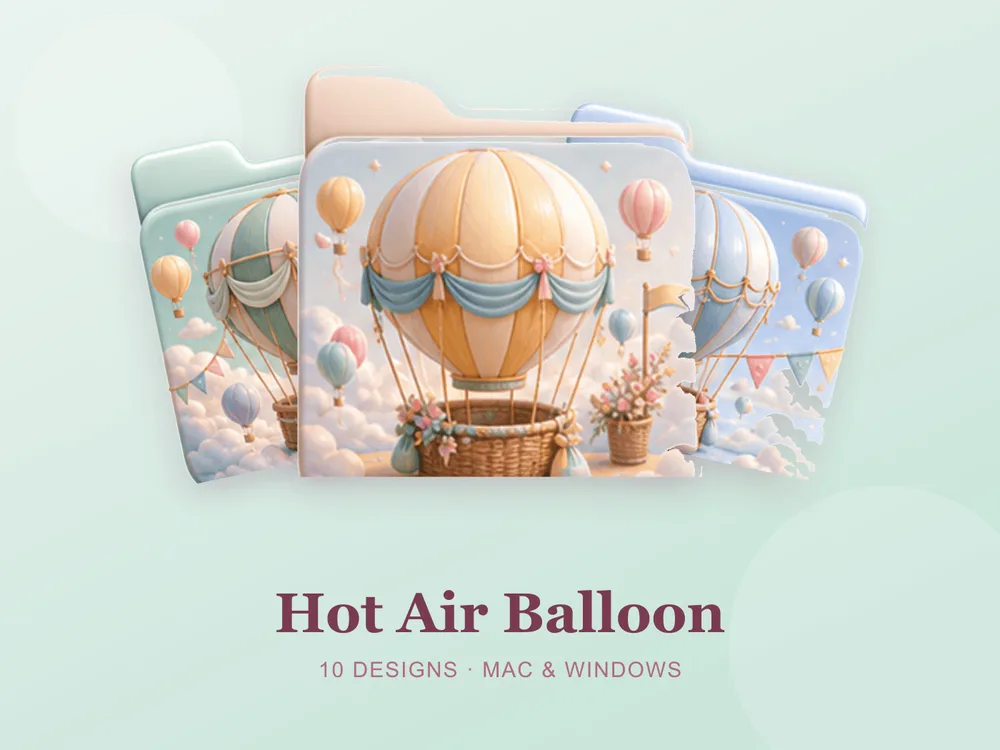 Hot Air Balloon — folder icon skin for Mac and Windows