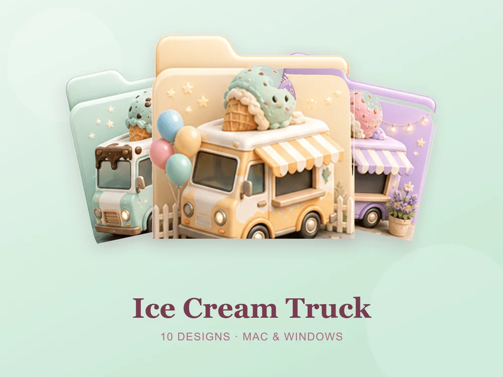 Ice Cream Truck — folder icon skin for Mac and Windows