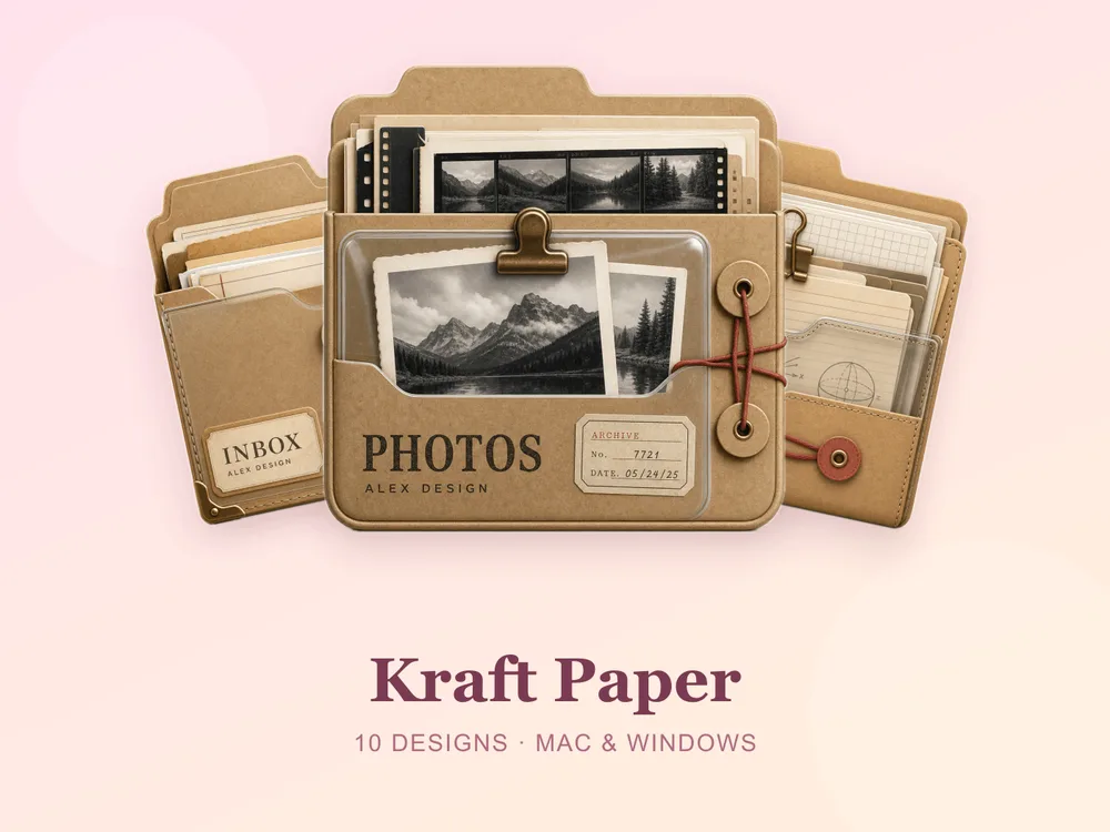 Kraft Paper — folder icon skin for Mac and Windows