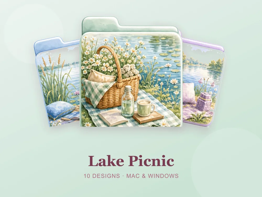 Lake Picnic — folder icon skin for Mac and Windows
