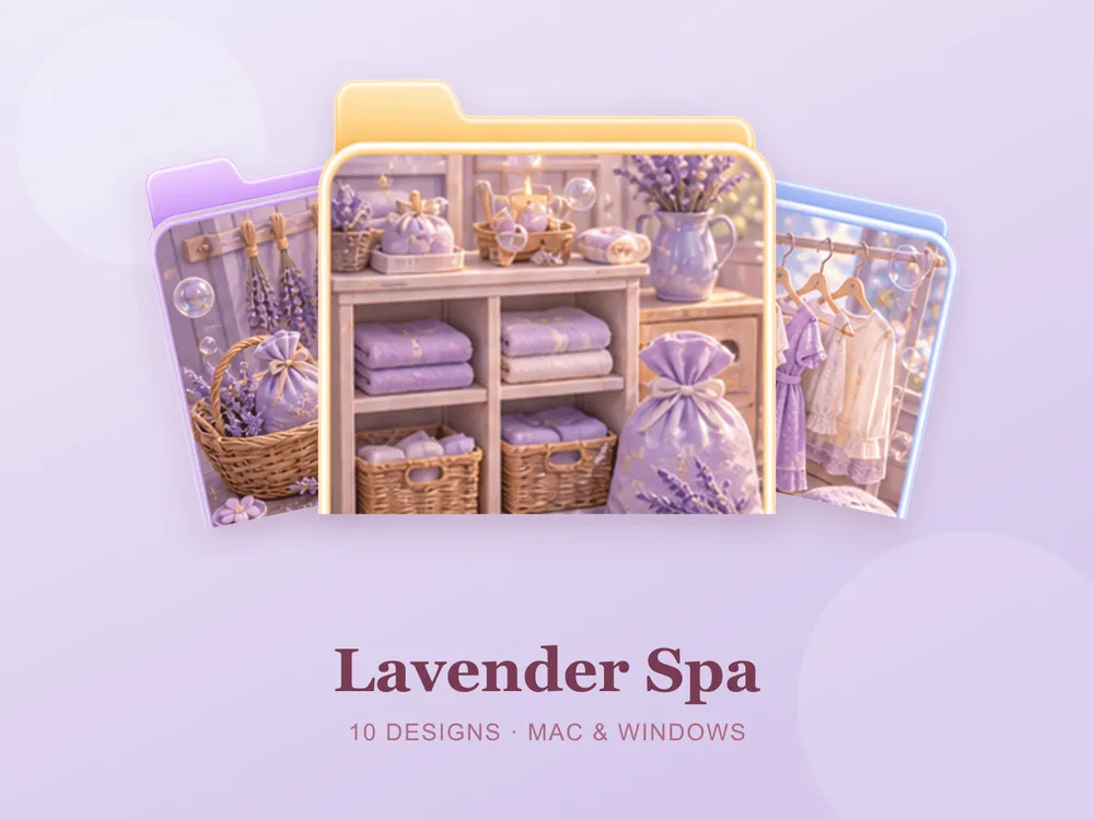 Lavender Spa — folder icon skin for Mac and Windows