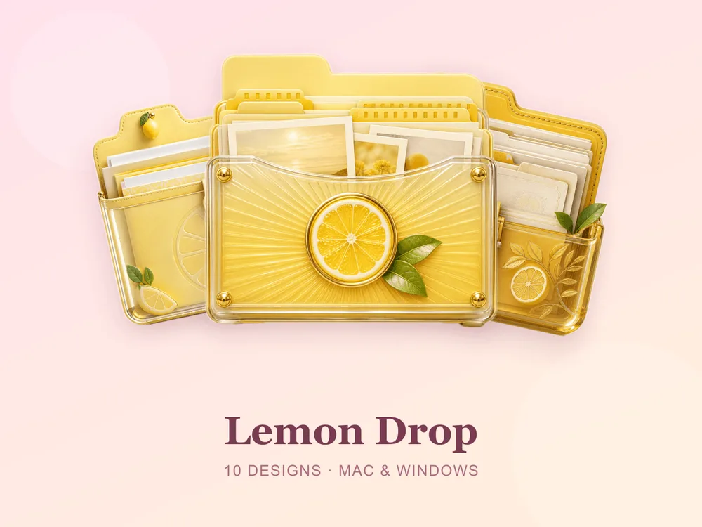 Lemon Drop — folder icon skin for Mac and Windows