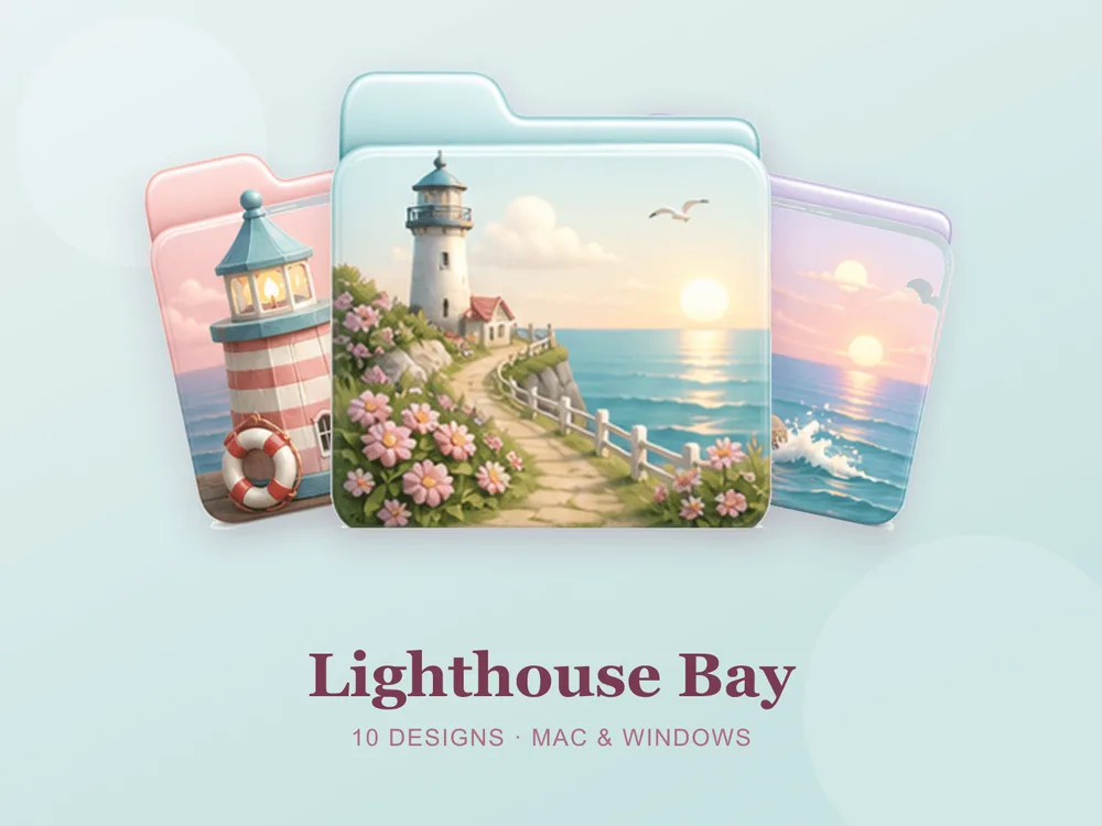 Lighthouse Bay — folder icon skin for Mac and Windows