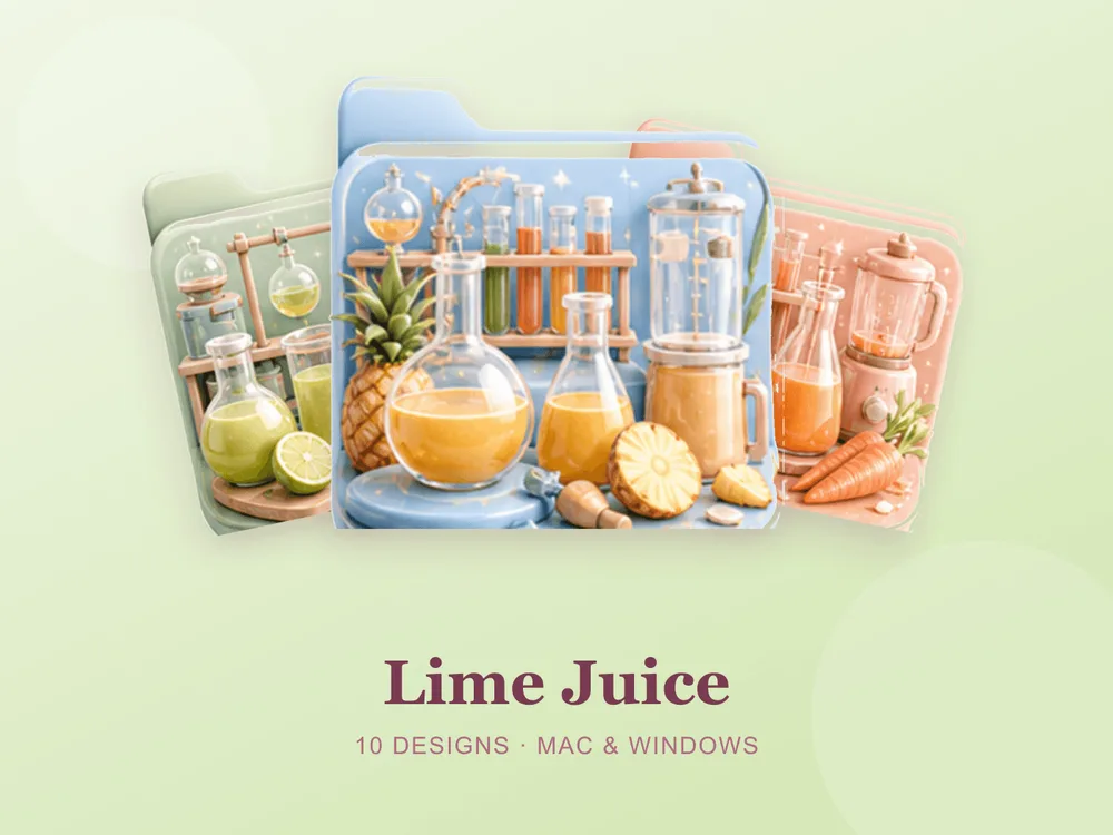 Lime Juice — folder icon skin for Mac and Windows