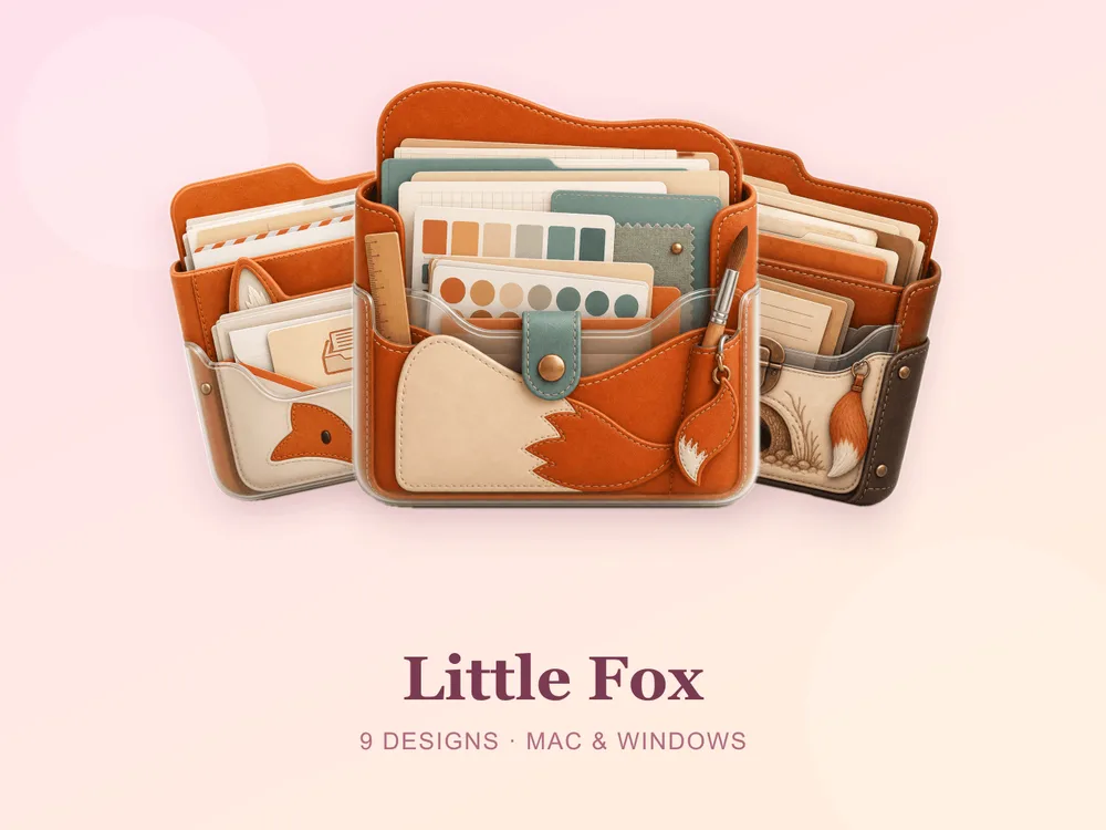 Little Fox — folder icon skin for Mac and Windows