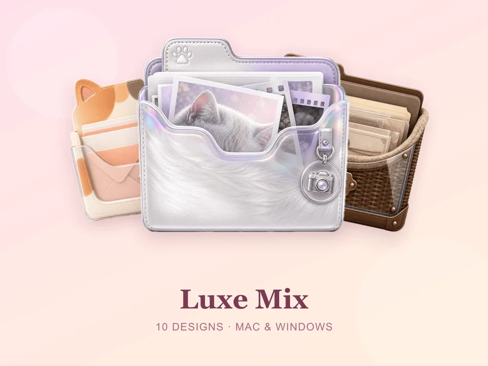 Luxe Mix — folder icon skin for Mac and Windows