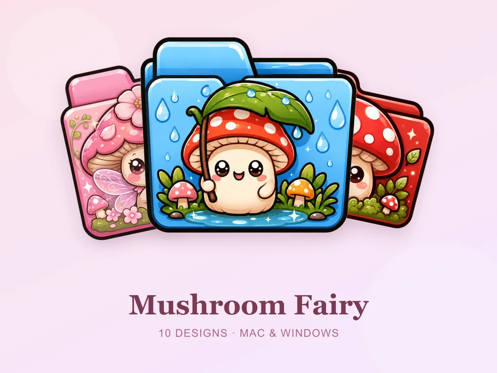 Mushroom Fairy — folder icon skin for Mac and Windows