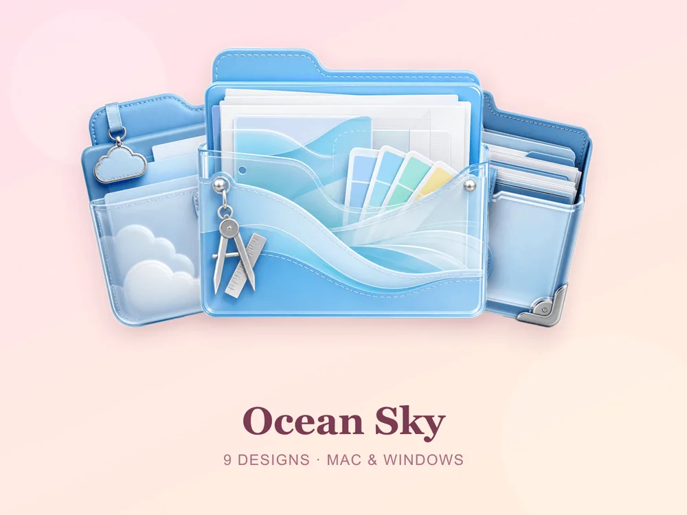 Ocean Sky — folder icon skin for Mac and Windows