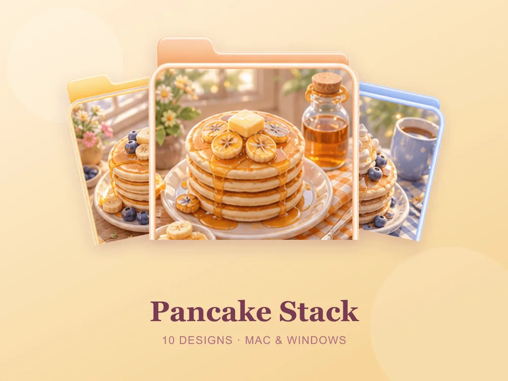 Pancake Stack — folder icon skin for Mac and Windows