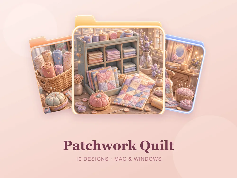 Patchwork Quilt — folder icon skin for Mac and Windows