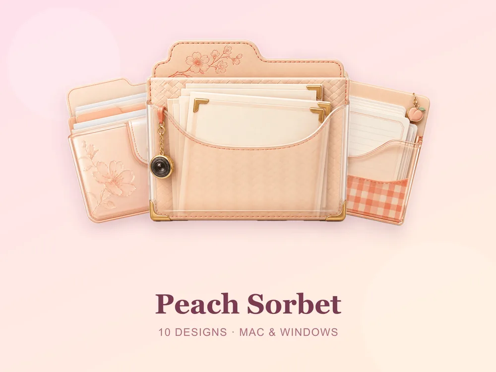 Peach Sorbet — folder icon skin for Mac and Windows