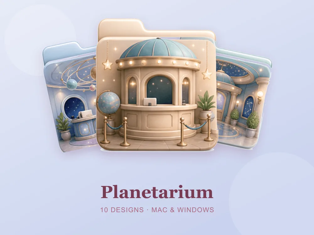Planetarium — folder icon skin for Mac and Windows