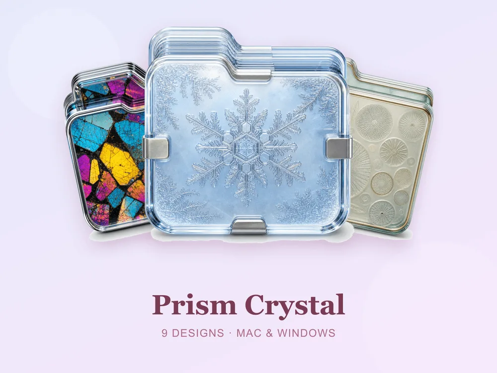 Prism Crystal — folder icon skin for Mac and Windows