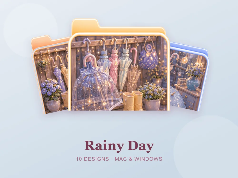 Rainy Day — folder icon skin for Mac and Windows