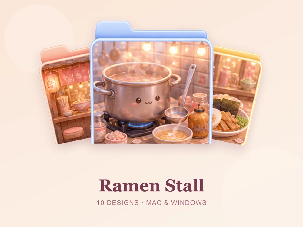 Ramen Stall — folder icon skin for Mac and Windows