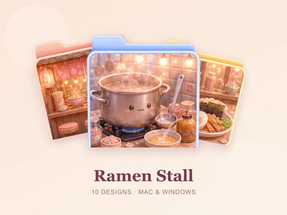 Ramen Stall — folder icon skin for Mac and Windows