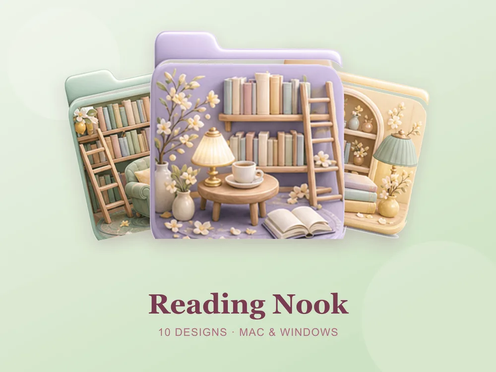 Reading Nook — folder icon skin for Mac and Windows