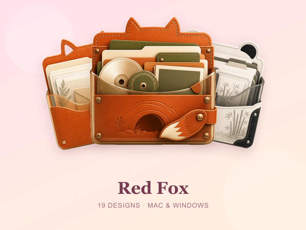 Red Fox — folder icon skin for Mac and Windows