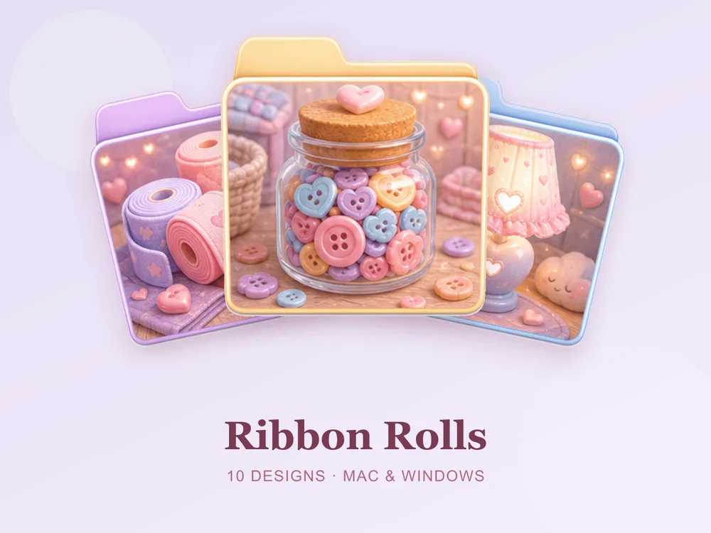 Ribbon Rolls — folder icon skin for Mac and Windows