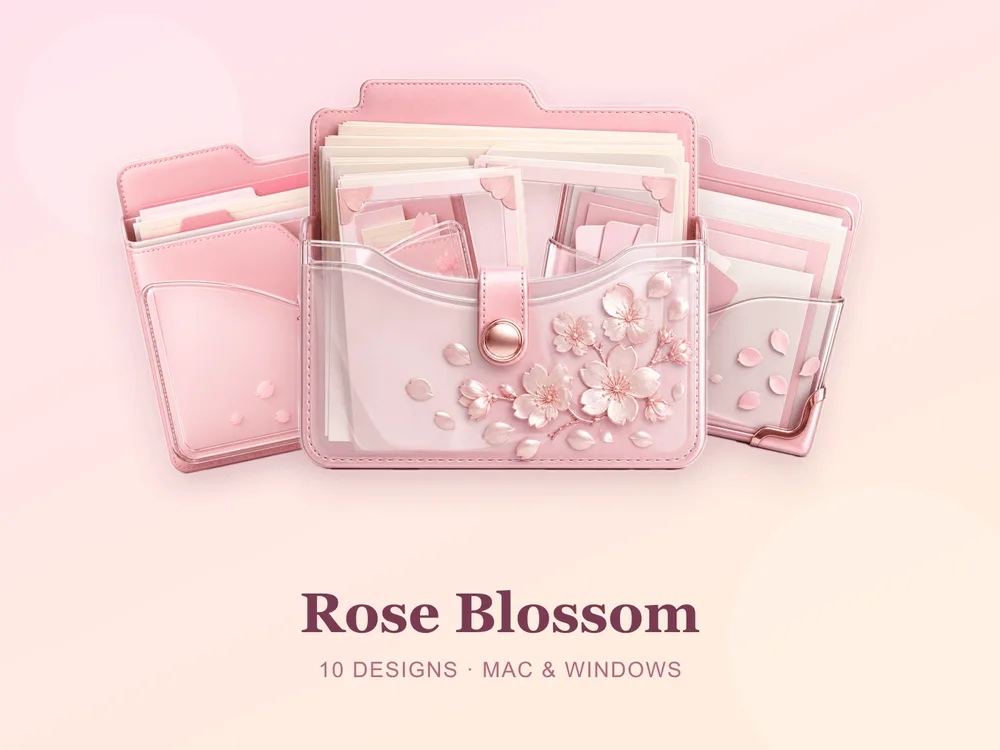 Rose Blossom — folder icon skin for Mac and Windows