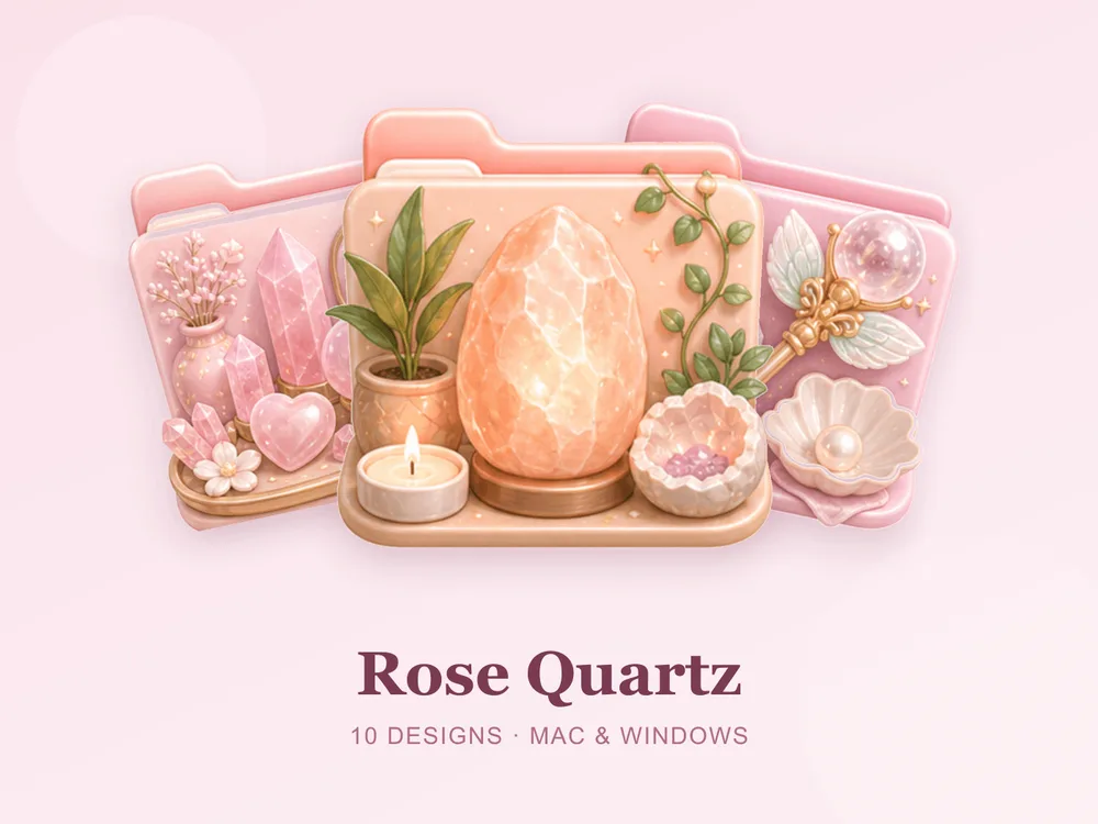 Rose Quartz — folder icon skin for Mac and Windows