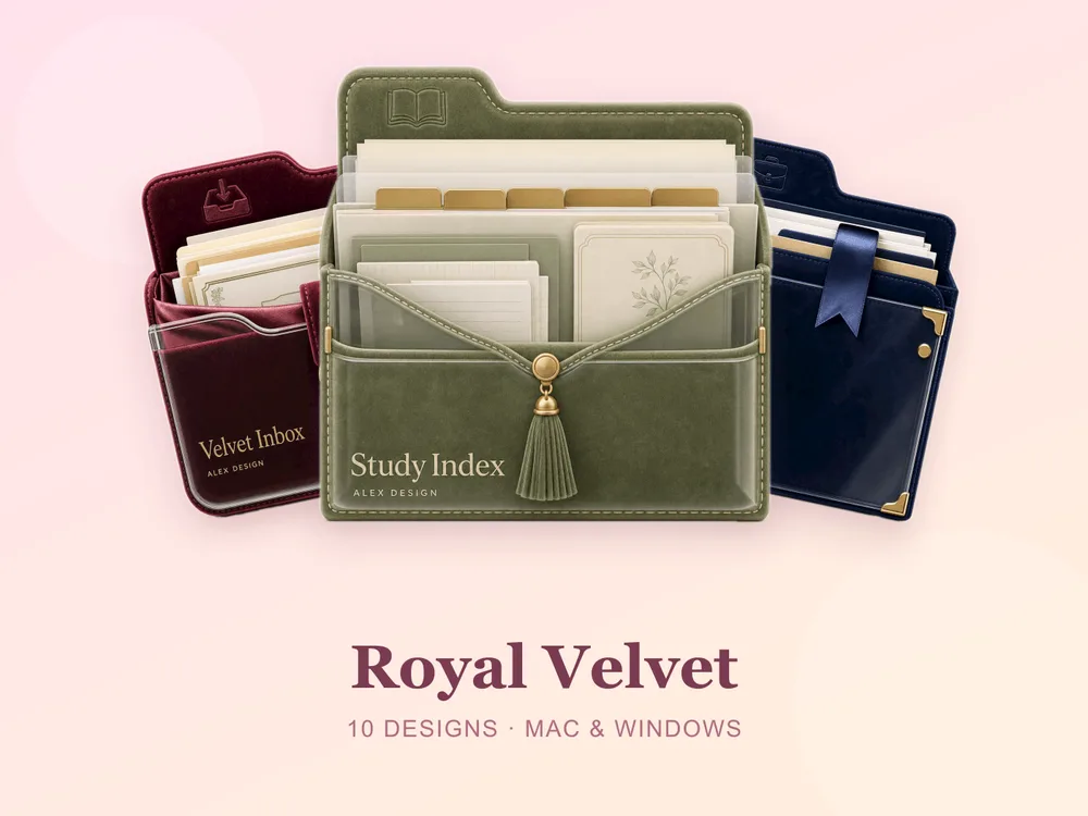Royal Velvet — folder icon skin for Mac and Windows
